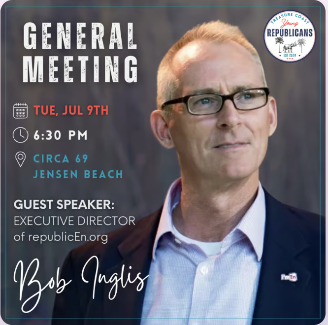 Bob Inglis - Guest speaker at the July meeting of Florida's Treasure Coast Young Republicans